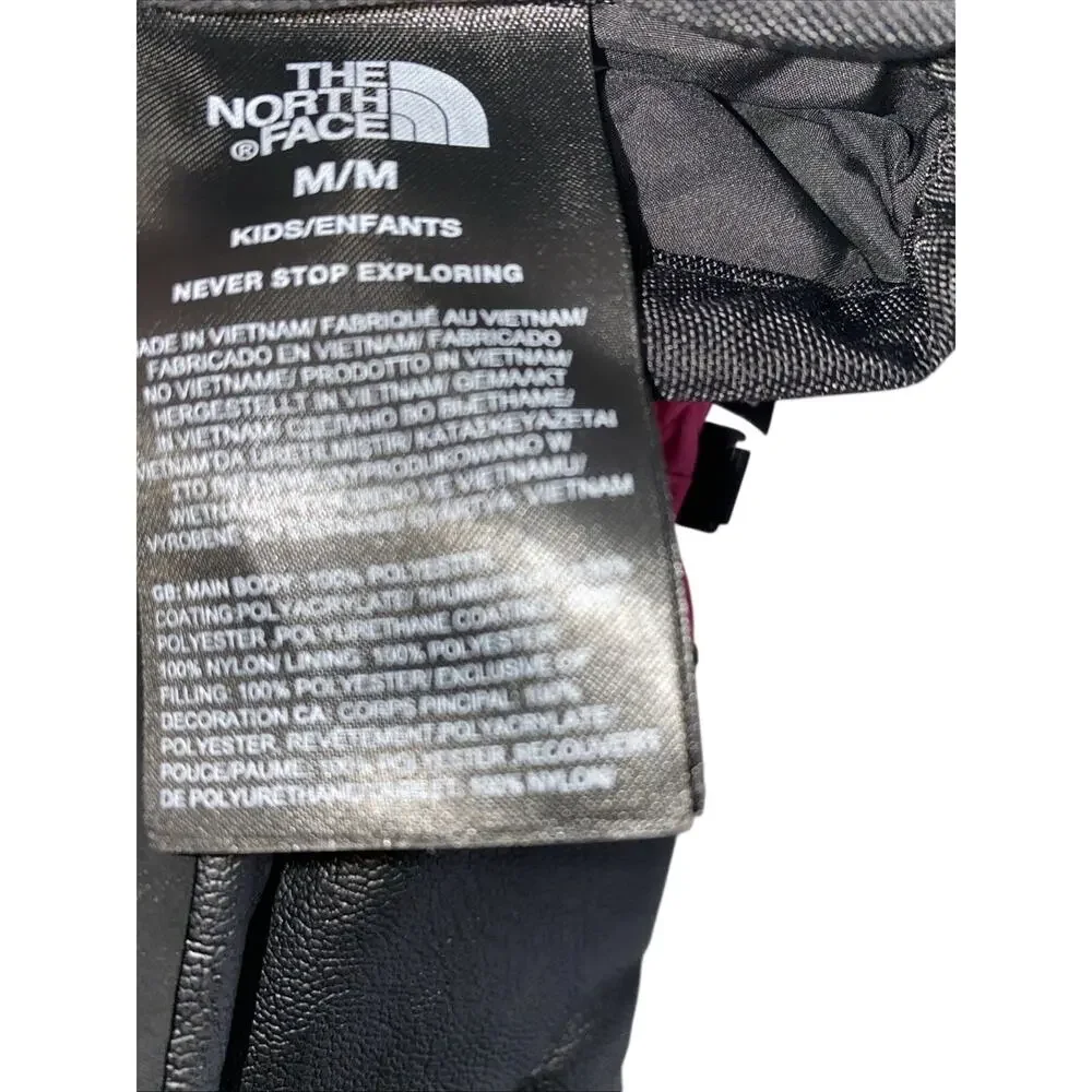 The North Face Kids Montana Ski Glove Mr Pink Sz Medium NWT Warmest Dryvent Etip